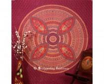 wedding photo -  Maroon Traditional Mandala Tapestries Bedspread