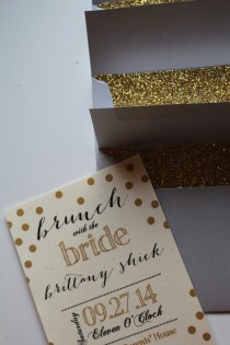 wedding photo - Brunch With The Bride Printable Customized Invitation Bridal Brunch Bridal Shower Gold