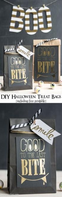 wedding photo - DIY Halloween Treat Bags With Free Printable
