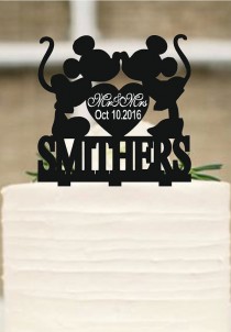 wedding photo -  Custom Cake Topper,Wedding Cake Topper,Personalized Cake Topper,Mickey and Minnie Cake Topper,Bride and Groom Topper,Funny cake topper