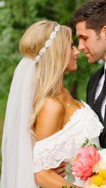 wedding photo - Rhinestone Headband and Veil