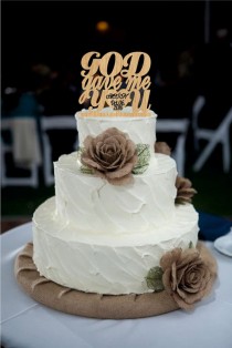 wedding photo -  Wedding Cake Topper, God Gave Me You CakeTopper, Wedding decoration, Cake decor