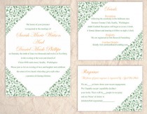 wedding photo -  DIY Wedding Invitation Template Set Editable Word File Instant Download Printable Invitation Green Wedding Invitation Floral Invitation