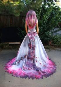 wedding photo - Pink Brains Undead Zombie Bride, Prom Queen, Debutante Costume