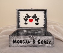 wedding photo - Personalized Mickey and Minnie Mouse Wedding Card Box, Disney Wedding Card Box, Mickey and Minnie, Wedding Card Box, Disney Keepsake Box