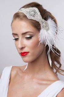 wedding photo - Rhinestone pearls flapper Gatsby Headband, Wedding Headband,Crystal Headband,Wedding Headpiece,Halo Bridal Headpiece, 1920s Flapper headband
