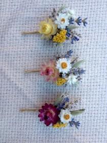 wedding photo - Dried flowers on bobby pin.  For some color and whimsy to your hair.