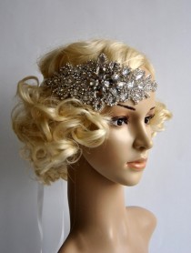 wedding photo - Glamour Rhinestone flapper Gatsby Headband, Wedding Headband, Crystal Headband, Wedding Headpiece, Bridal Headpiece, 1920s Flapper headband