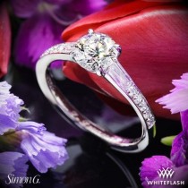 wedding photo - Platinum Simon G MR2220 Duchess Diamond Engagement Ring