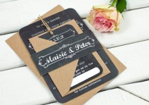 wedding photo - Chalkboard wedding invitation bundle
