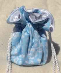 wedding photo - Light Blue Damask Jewelry Pouch, Jewelry Travel Organizer Pouch: perfect for bridesmaids