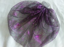 wedding photo - Birdcage Veil Royal Purple Spider Web Weddings or Costumes
