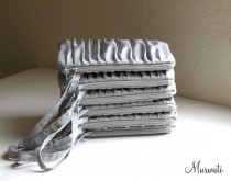 wedding photo - Ruche Clutch Solid Wristlets- SET OF 13- Bridesmaids Gift- Silver Gray Red Royal Turquoise Blue  Navy and Many More