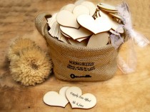 wedding photo -  6cm Wooden Heart Natural Wood Heart Gift Tag Wedding Decoration Bridal Shower Escort Card Place Card Pack of 30 / 50 / 80 / 100 / 120 / 150