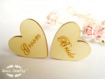 wedding photo -  Bride Groom 3cm Engraved Wooden Hearts Confetti Wedding Decoration Bridal Shower Pack of 20 / 50 / 80 / 100