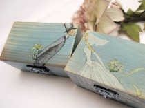 wedding photo -  Personalized Turquoise Wedding Ring bearer box Wooden box Gift box Wedding decor gift idea