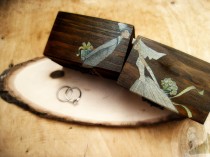 wedding photo -  Personalized Dark Rustic Wood Ring Bearer Box Rustic Wedding Wooden box Gift box Wedding decor gift idea