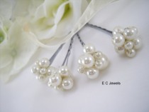 wedding photo - Pearl Cluster Hairpins