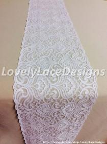wedding photo - Wedding Lace Table Runner, 5ft-10ft x 7in  Wide/Rustic Weddings/Overlay/Wedding Decor/Tabletop Decor/Etsy finds/etsy trends