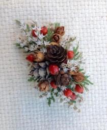 wedding photo - All real dried flower hair clip or barrette.  For your Christmas wedding or special event.