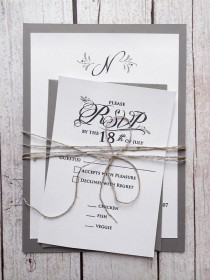 wedding photo - Winter Wedding Invitations - Grey Wedding Invitations - Gray and White Wedding Invitation Suite - SAMPLE