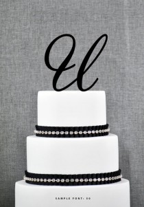 wedding photo - Personalized Monogram Initial Wedding Cake Toppers -Letter U, Custom Monogram Cake Toppers, Unique Cake Toppers, Traditional Initial Toppers