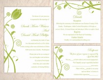 wedding photo -  DIY Wedding Invitation Template Set Editable Word File Instant Download Printable Invitations Green Wedding Invitations Flower Invitation