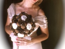wedding photo - Bridal Rustic Bouquet - Pine Cone Bouquet - Winter Wedding Bouquet