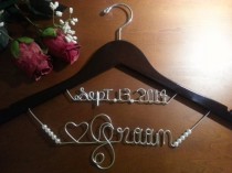 wedding photo - Bridal Hanger two lines for your wedding pictures, Personalized custom bridal hanger, brides hanger, Bridal Hanger, Wedding hanger, Bridal