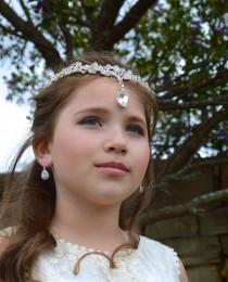 wedding photo - Boho Style Draping Rhinestone Forehead Pendant Crystal Tiara