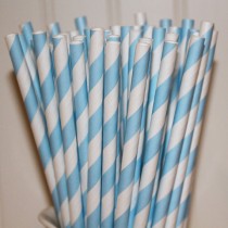 wedding photo - Paper Straws, 25 Powder Blue Striped Paper Straws, Blue Paper Straws, Striped Paper Straws, Baby Shower, Wedding Drink Straws, Mason Jars
