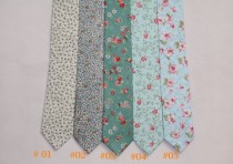 wedding photo - Floral Ties.Mens Ties.Groomsmen Ties.Wedding Neckties.Imprinted Neckties for Men.Cotton Neckties