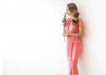 wedding photo - Coral wrap gown , Coral tulip dress , Sleeveless maxi formal gown