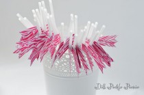 wedding photo - Hot Pink & White Zebra Flagged Pink Party Straws - 30 count