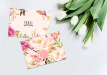 wedding photo - Printable Envelope and Envelope Liner Set - Romantic Floral Blooms