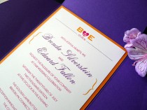 wedding photo - Joyful Hearts Petalfold Wedding Invitation