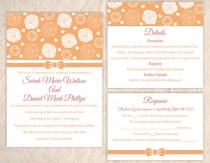 wedding photo -  DIY Wedding Invitation Template Set Editable Word File Instant Download Printable Orange Wedding Invitation Floral Rose Wedding Invitation