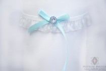 wedding photo - A Wedding Garter / something Blue Bow Garter