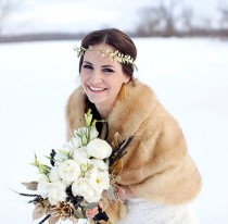 wedding photo - Gold leaf crown bridal halo or headband grecian