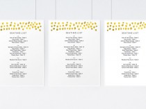 wedding photo - Gold Dots Printable Wedding Seating Sign Template - Wedding Seating List - Gold Dot Seating List - Gold Confetti - Seating List Download PDF