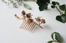 wedding photo - Cherry Blossom Hair Comb- 3D Printed Botanical Hair Accessory