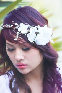 wedding photo - bridal headpiece, flower headpiece, woodland wedding  crown, bridal hair crown, woodland hair crown