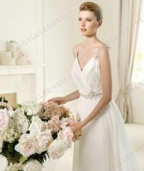 wedding photo - Bridal Gown - Style Pronovias Urcal Chiffon Beading Draping Mini V-Neck A-Line