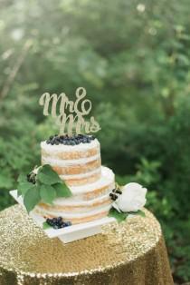 wedding photo - Glittered Mr. & Mrs. Cake Topper