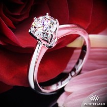 wedding photo - 18k White Gold Elegant Solitaire Engagement Ring