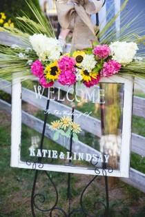 wedding photo - These two brides celebrated a sunflowery rustic wedding (with an extra special reading)