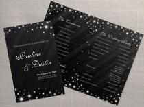 wedding photo -  DIY Printable Wedding Program Template | Editable MS Word file | 8.5 x 11 | Instant Download | Winter New Years Heaven Sparkles Black