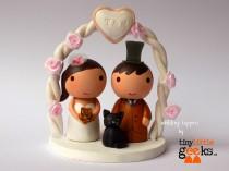 wedding photo - Wedding Cake Topper - Custom Cake Topper with Pet