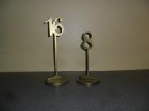 wedding photo - Wooden Painted Table Numbers 10.25" OR 6.25" Tall with base 1-15  MDF WOOD Wedding and Event Numbers