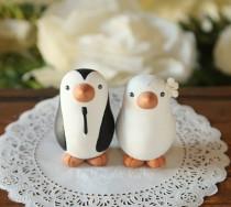 wedding photo - Wedding Cake Topper - Penguins - Medium